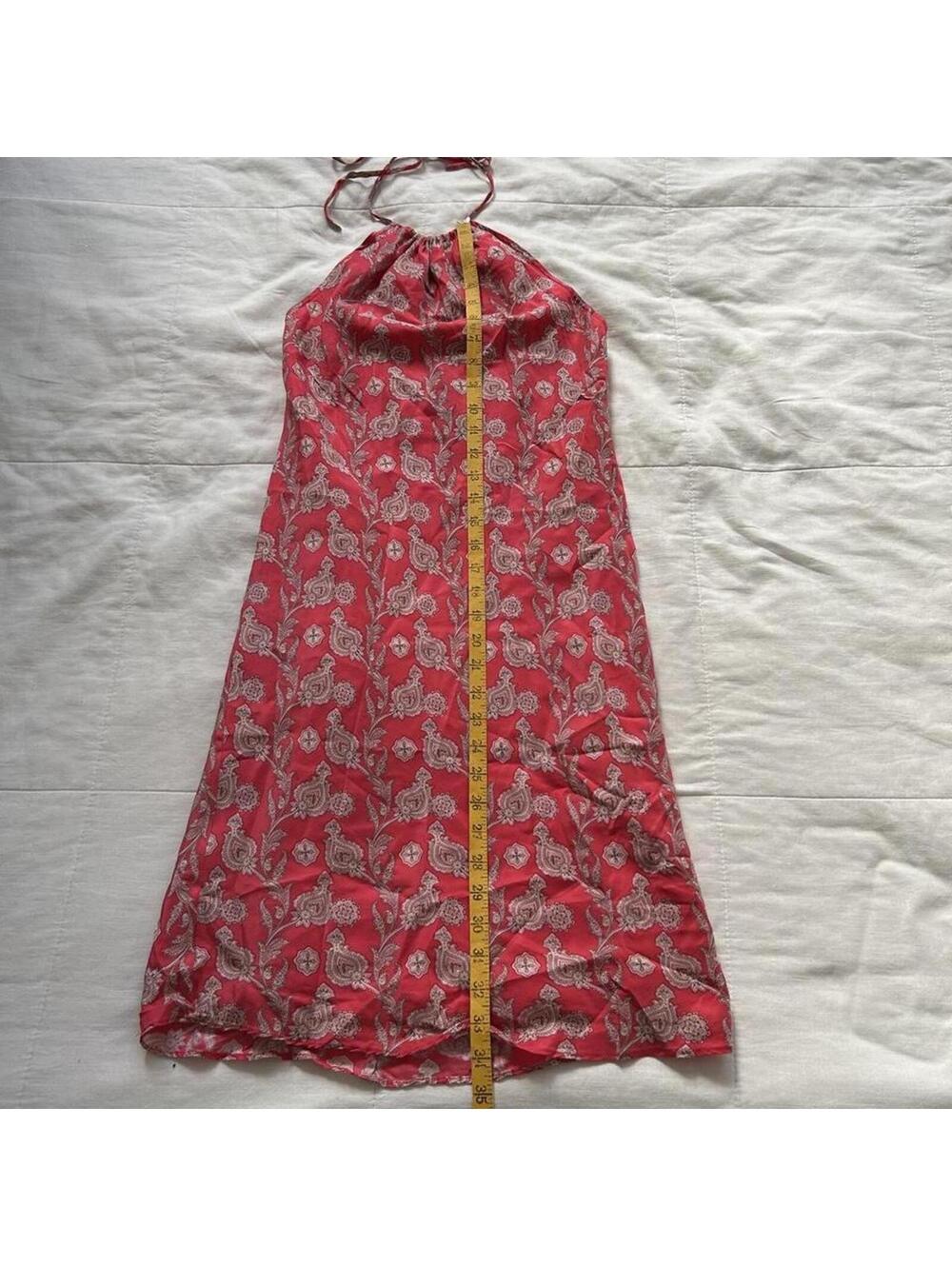 Y2K Gap silk pink paisley halter neck dress Size XXS - Picture 7 of 7